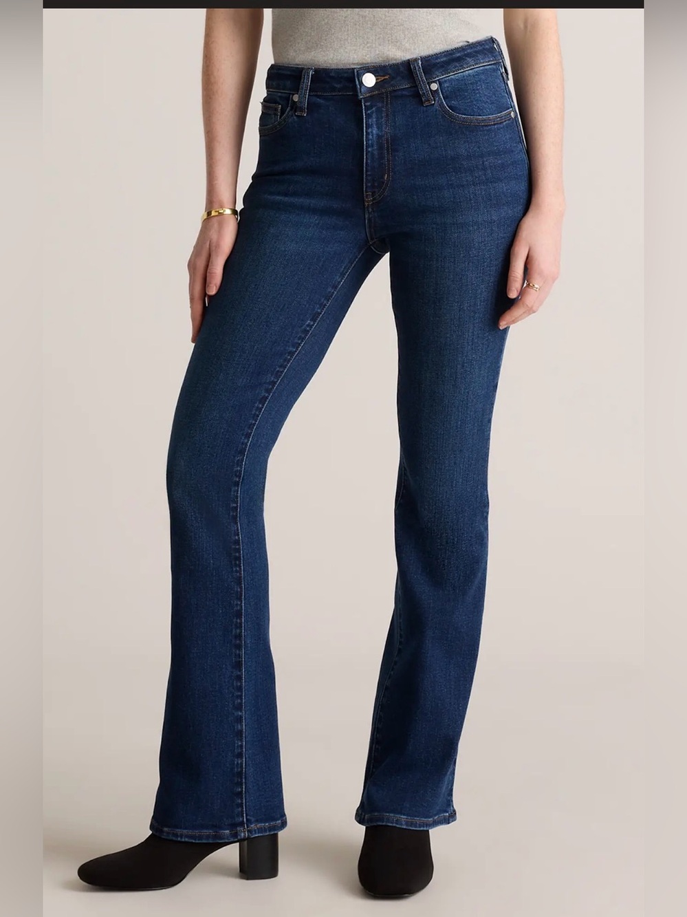 Quince Luna Stretch Flare Jeans in Midnight Blue, NWOT, Size 29